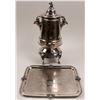 Image 1 : Silver Engraved Coffee Urn with Matching Tray  (106385)