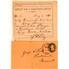 Image 1 : Downieville 1858 Postal Cover & Post Office Receipt  (107818)