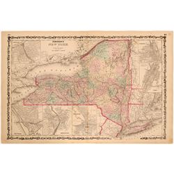 Johnson's New York state map 1870's  (112208)