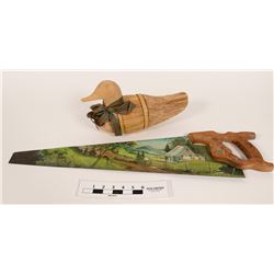 Folk Art saw and tule decoy  (112363)