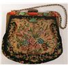 Image 1 : Antique Chinese Petite Point Needlepoint Hand-Stitched Purse with Coral and Chinese Jade Accents  (1