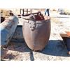 Image 1 : Handsome ore bucket. 29in dia lip, 38in deep, bottom rusted out around edges  (114251)
