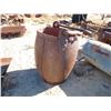 Image 2 : Handsome ore bucket. 29in dia lip, 38in deep, bottom rusted out around edges  (114251)