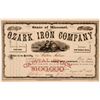 Image 1 : Ozark Iron Company Stock Certificate, Missouri, 1873  (111327)