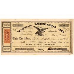 Yuba Mining Company Stock Certificate  (107811)