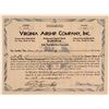 Image 1 : Virginia Airship Company stock certificate  (112235)