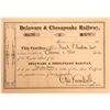Image 1 : Delaware & Chesapeake Railway Stock Scrip, 1882  (111044)