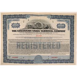 Cincinnati Union Terminal Co Bond Specimen, Blue, Series F, $100,000- Rare  (111179)
