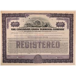 Cincinnati Union Terminal Co Specimen Bond, Series G, Purple, $10,000- Rare  (111312)