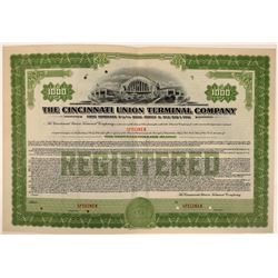 Cincinnati Union Terminal Co Bond  Specimen, Green, Series D, $1,000- Rare  (111176)