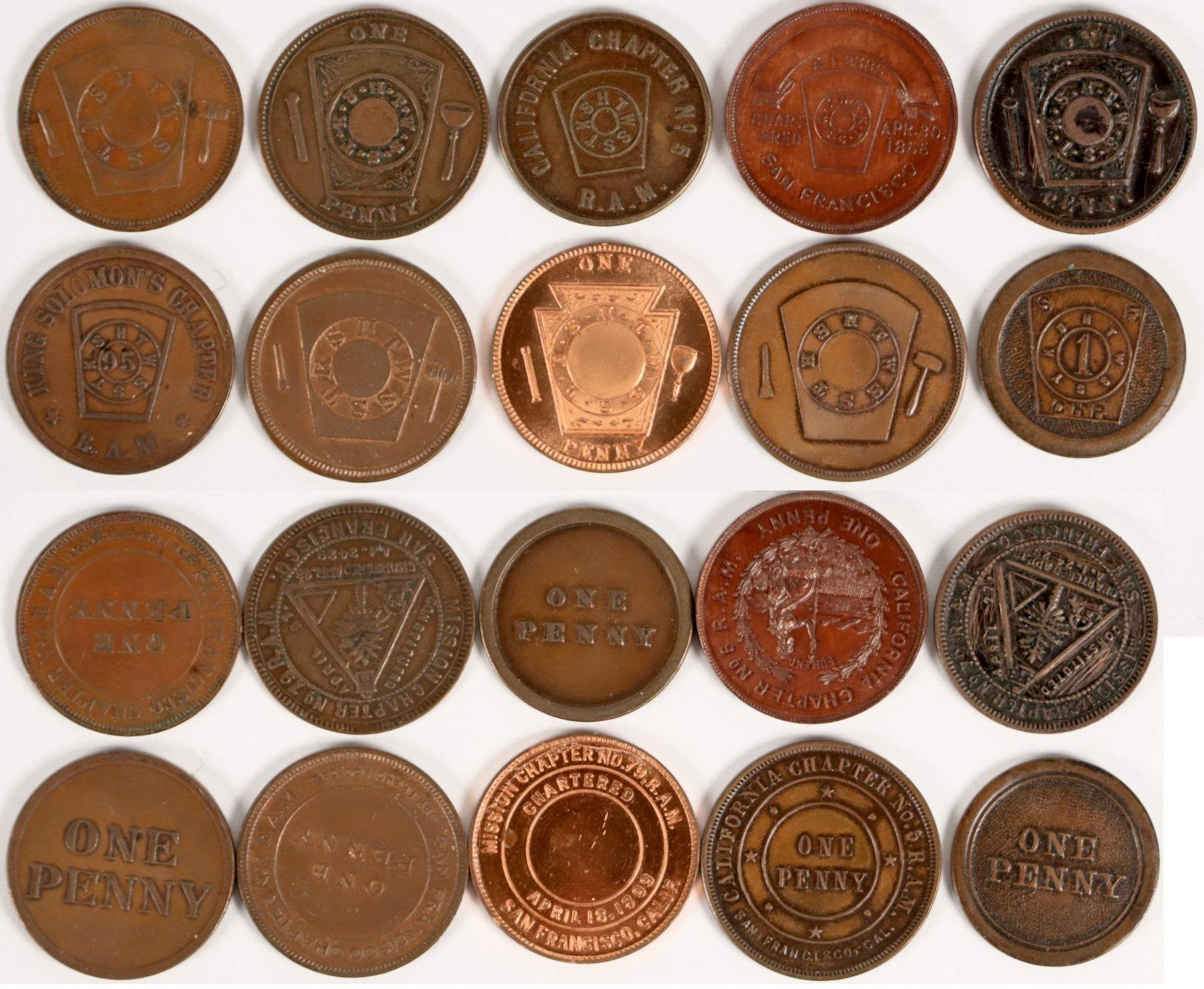San Francisco Masonic Penny Collection (112717) Holabird Western