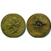 Image 1 : SHELL CARD / B-GA-420 / GA, Macon / B.A. Wise/ $20- 1868D / Made Into Button  (111487)