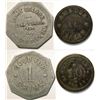 Image 1 : 2 Different Saloon Tokens from Amador City, Cal.   (112961)