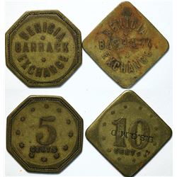 Benecia Barrack Exchange 5c, 10c tokens  (114052)