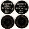 Image 1 : Scotto's Sierra Mercantile, West Point, Cal Tokens (2)  (112879)