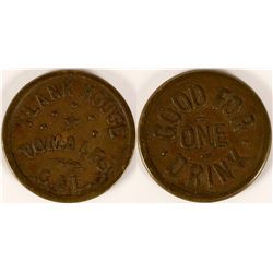 Plank House, Tomales, Cal. Token  (112859)