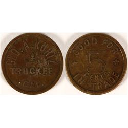 Geo. A. Kurtz, Truckee, Cal. Token  (112863)