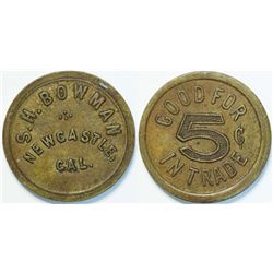 S.H. Bowman, Newcastle, Cal Token  (112935)