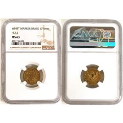 Whist Marker, Brass,  Hull  MS63  (114043)