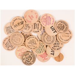 Various States wood nickels  (112456)