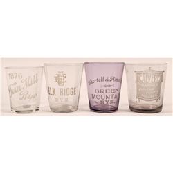 Vintage Whiskey Shot Glass Group (4)  (112588)