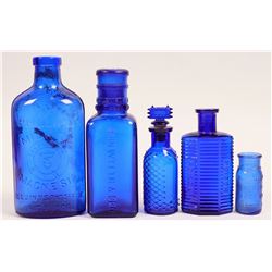 Cobalt Blue Antique Bottle Group  (114272)