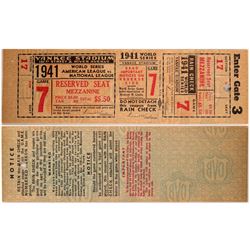 1941 Full World Series Ticket  (104090)