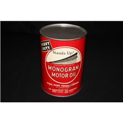 QUART OIL CAN MONOGRAM CALIFORNIA OIL CO