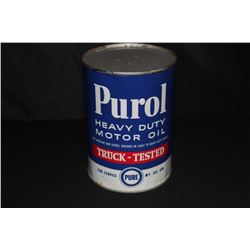 QUART OIL CAN PUROL TRUCK TESTED PURE OIL CO