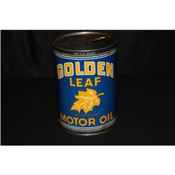 QUART OIL CAN GOLDEN LEAF GOLDEN STATE CALIFORNIA