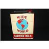 Image 1 : 2 GAL OIL CAN WIDE WORLD EARTH GLOBE LOGO