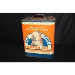 2 GAL OIL CAN BIG CHIEF NATIVE AMERICAN