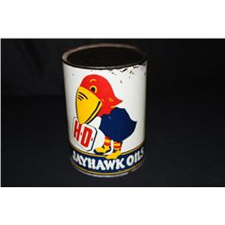 QUART OIL CAN JAYHAWK HD KENT OIL CO SALINA KANSAS
