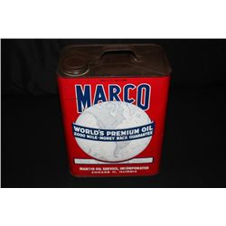 2 GAL OIL CAN MARCO MARTIN OIL SERVICE CHICAGO IL