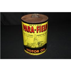 QUART OIL CAN PARAFIELD OIL DERRICK LOGO