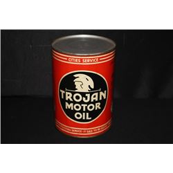 QUART OIL CAN CITIES SERVICE TROJAN MOTOR OIL