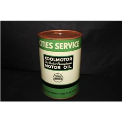 5 QUART OIL CAN CITIES SERVICE KOOLMOTOR MOTOR OIL