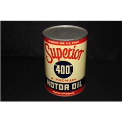 FULL QUART OIL CAN SUPERIOR 400 MOTOR OIL