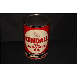 5 QUART OIL CAN KENDALL 2000 MILE MOTOR OIL
