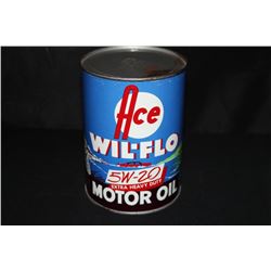 FULL QUART OIL CAN ACE WIL FLO MIDWEST OIL CO