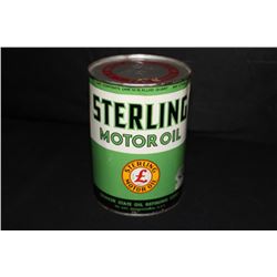 QUART OIL CAN STERLING MOTOR OIL QUAKER STATE