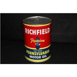 FULL QUART OIL CAN RICHFIELD PREMIUM MOTOR OIL