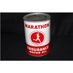 FULL QUART OIL CAN MARATHON ENDURANCE OHIO OIL CO
