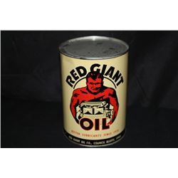 QUART OIL CAN RED GIANT COUNCIL BLUFFS IOWA