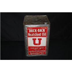 5 GAL OIL CAN DUCK BACK UTAH OIL CO SALT LAKE CITY