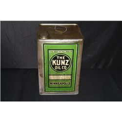 5 GAL OIL CAN KUNZ OIL CO MINNEAPOLIS MINNESOTA MN