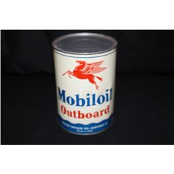 FULL QUART OIL CAN MOBIL MOBILOIL OUTBOARD
