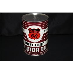 FULL QUART OIL CAN PHILLIPS 66 PREMIUM MOTOR OIL