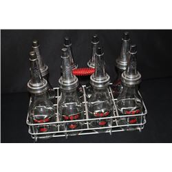 RACK OF 8 QUART OIL BOTTLES IMPERIAL HEP
