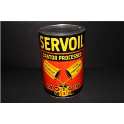 5 QUART OIL CAN SERVOIL MINNEAPOLIS MILWAUKEE